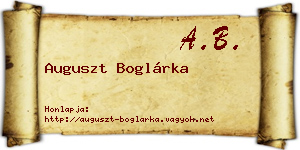 Auguszt Boglárka névjegykártya