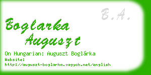 boglarka auguszt business card